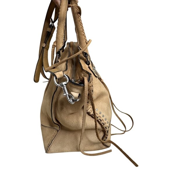 Rebecca Minkoff Tan Leather Whipstitch Satchel Shoulder Bag - Picture 2 of 14